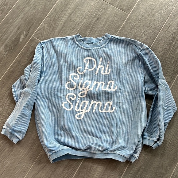 Phi sigma sigma phi sig sweatshirt sorority Greek life Sz Med Corded Crew - Picture 2 of 6